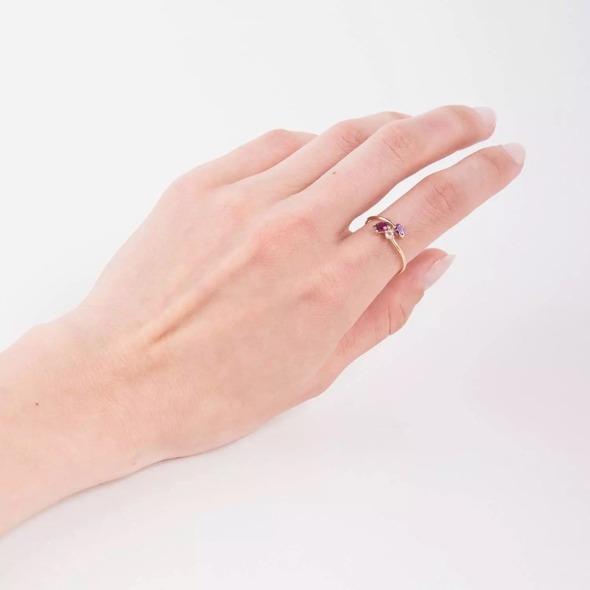 Bague Brillaxis Améthyste Rhodolite quartz - vue 4