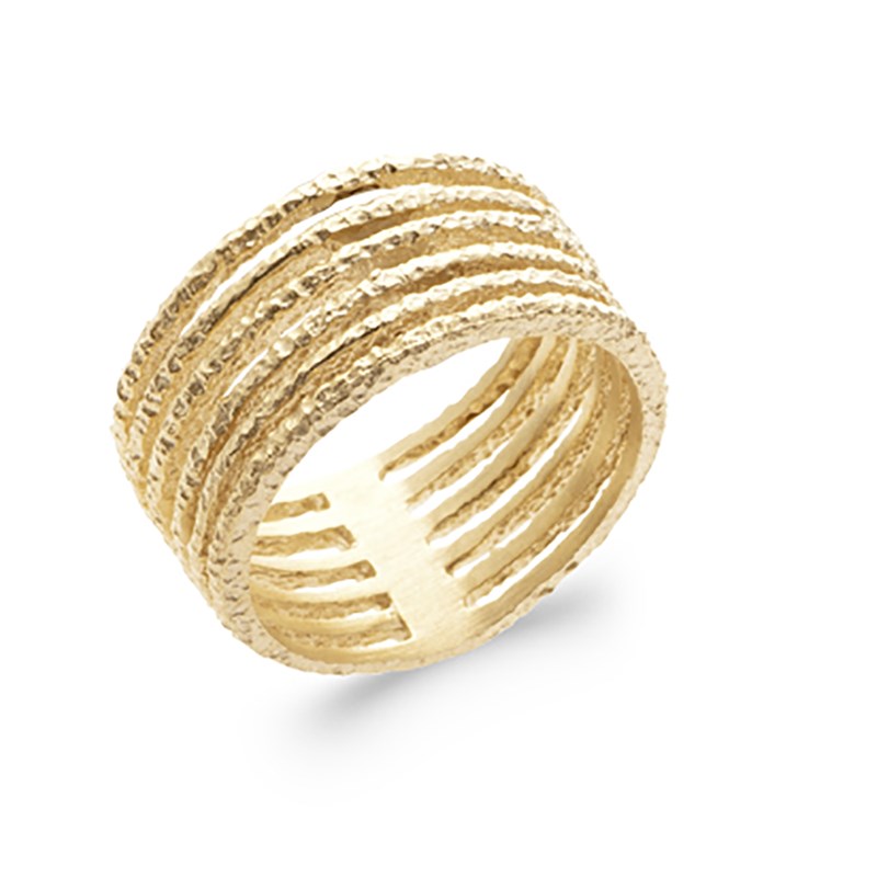 Bague Brillaxis multirangs plaqué or - vue 4