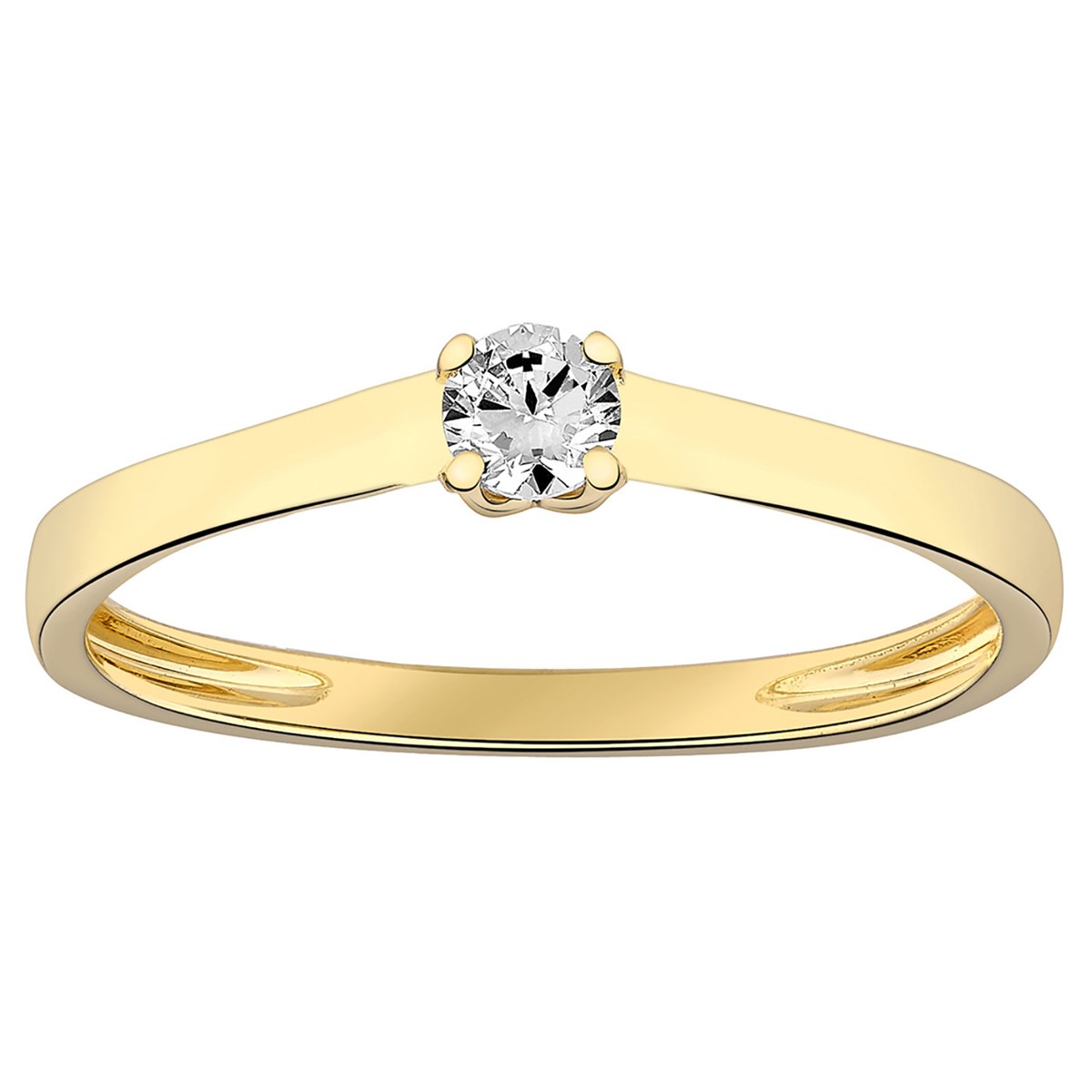 Solitaire Brillaxis diamant quatre griffes or jaune
0.20 ct