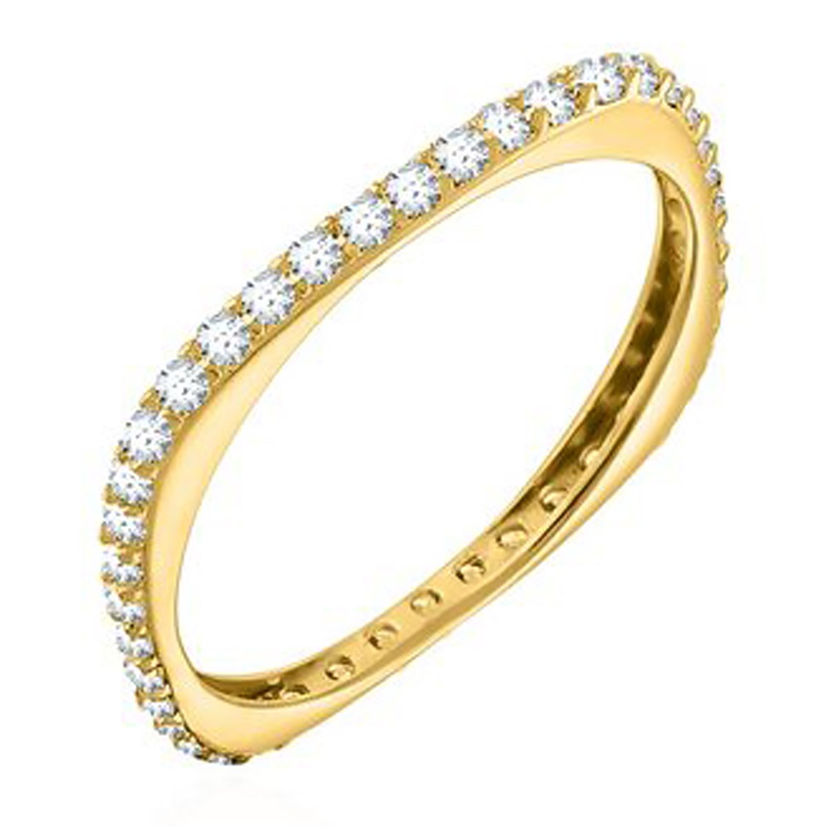 Bague fine AGATHA CARRE - Cristal - Doré - 54 - vue 5