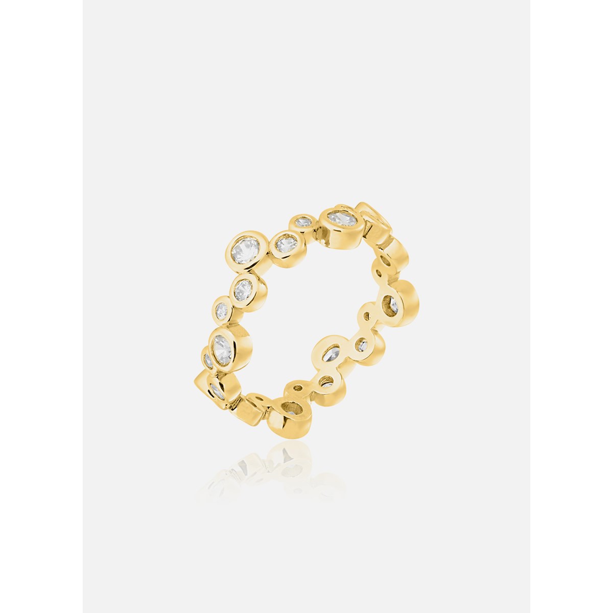 Bague fine AGATHA ACQUA - Cristal - Doré - 52 - vue 2