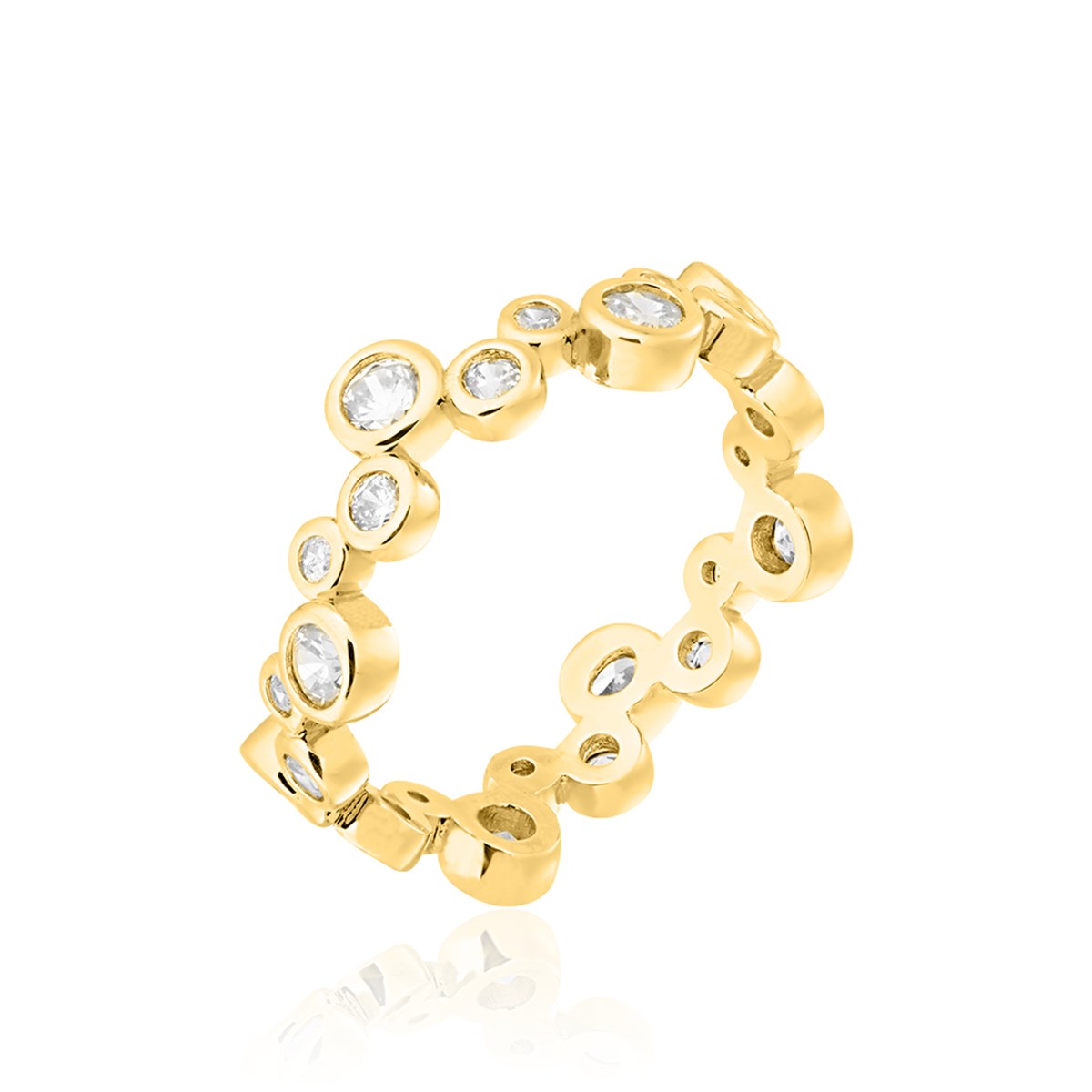 Bague fine AGATHA ACQUA - Cristal - Doré - 52 - vue 3