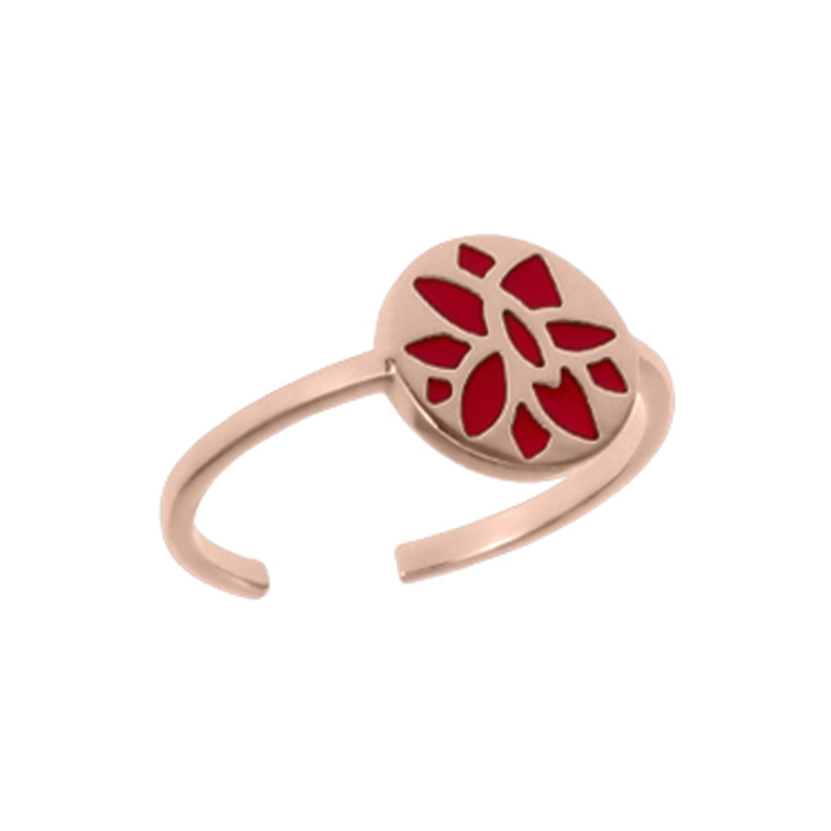 Bague Les Cadettes Nénuphar laque rouge - vue 2