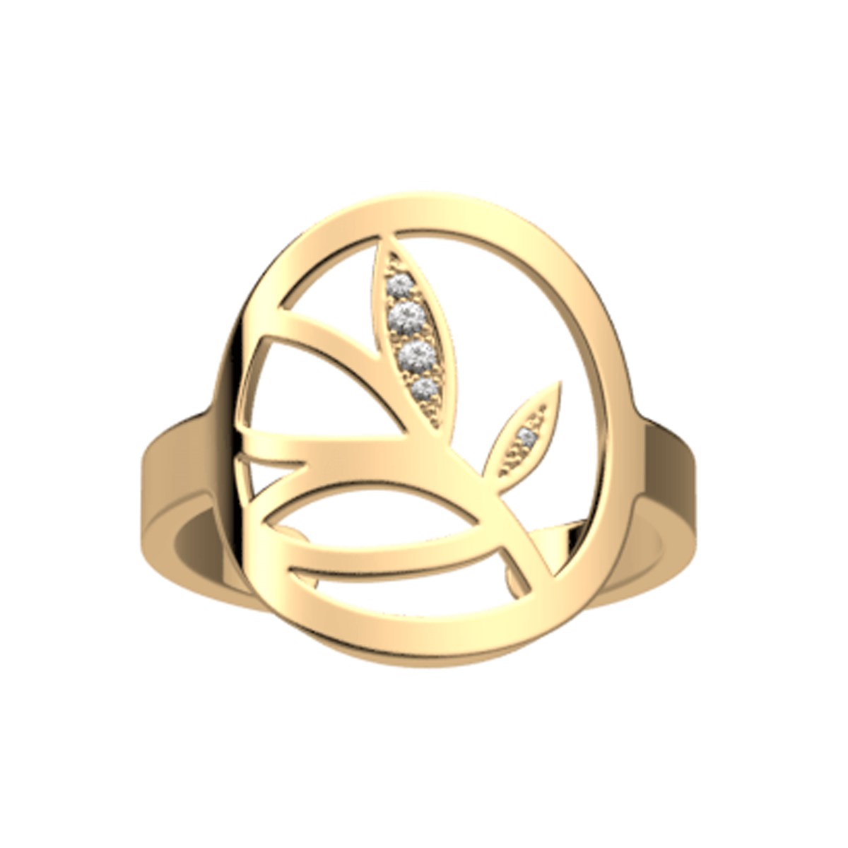 Bague Les Georgettes Arbre De Vie Ronde 16 mm
Finition dorée - vue 2