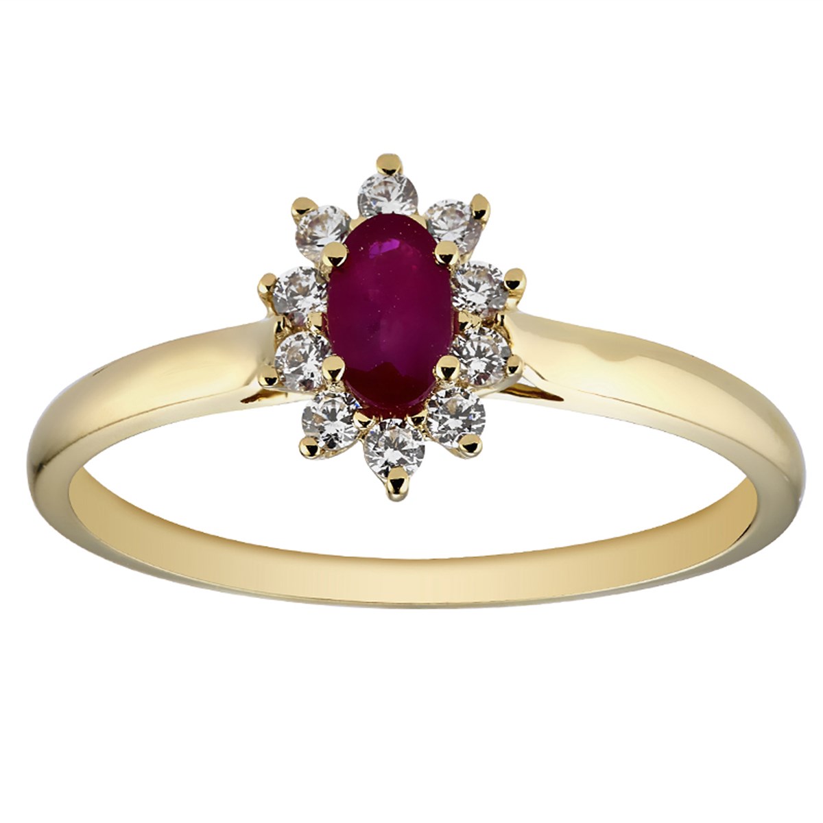Bague Brillaxis marquise or rubis diamants - vue 2