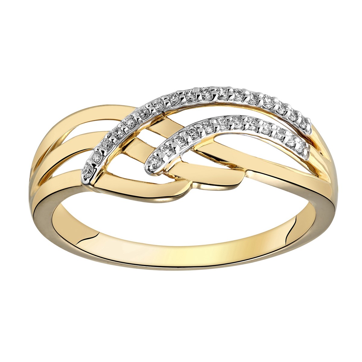 Bague Brillaxis or jaune et blanc diamants