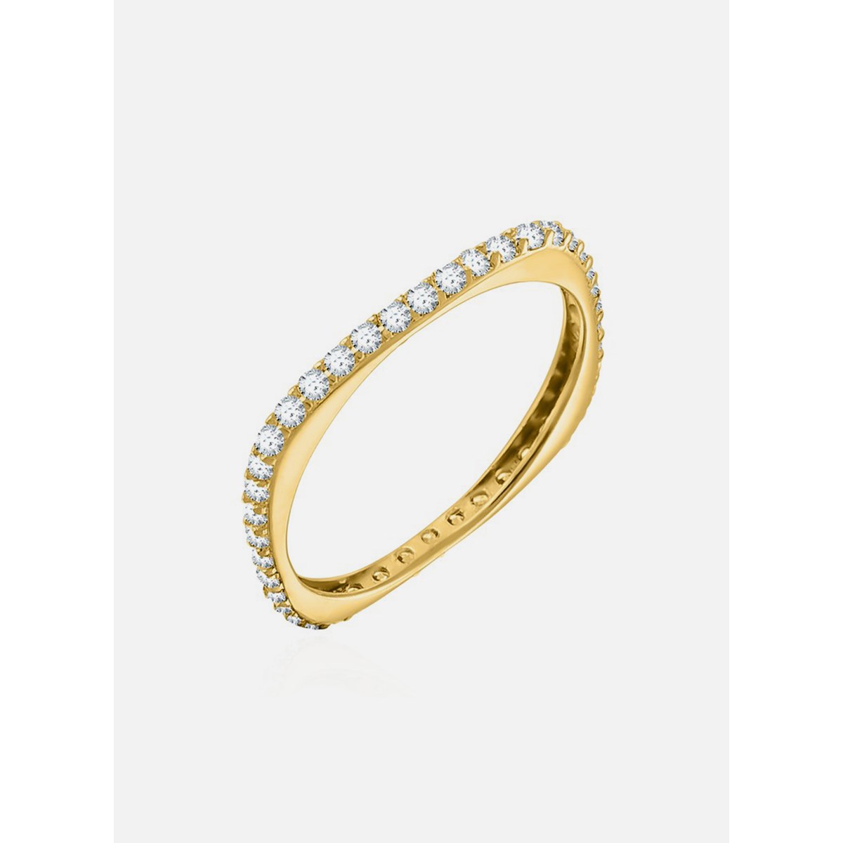 Bague Agatha plaqué or carré oxydes - vue 2