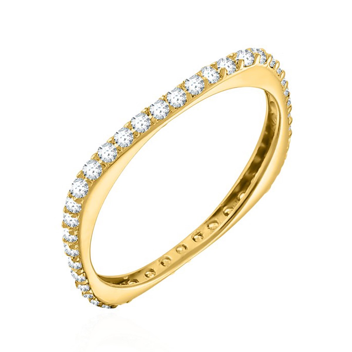 Bague Agatha plaqué or carré oxydes - vue 3
