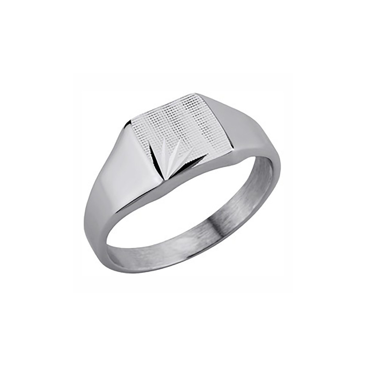 Chevalière Saunier argent plateau rectangulaire
ciselé