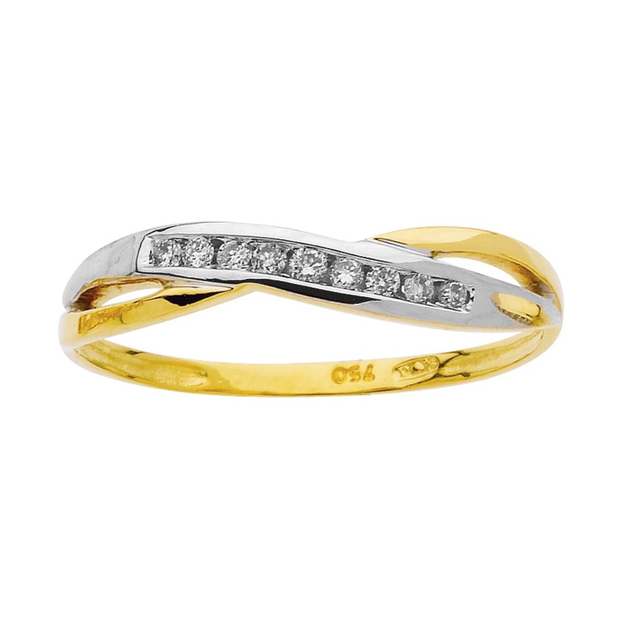 Bague fine Brillaxis diamants en or 18 carats - vue 2
