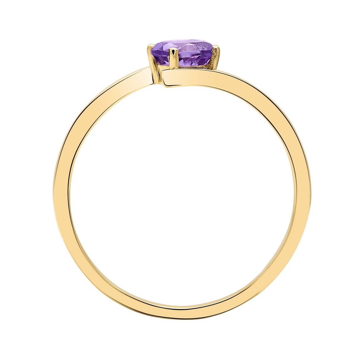 Bague Brillaxis or jaune 9 carats améthyste - vue 4