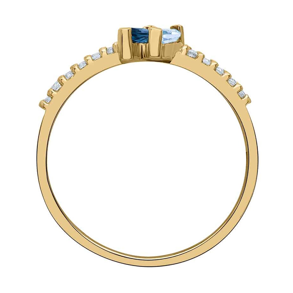 Bague Brillaxis or 18 carats topazes diamants - vue 5