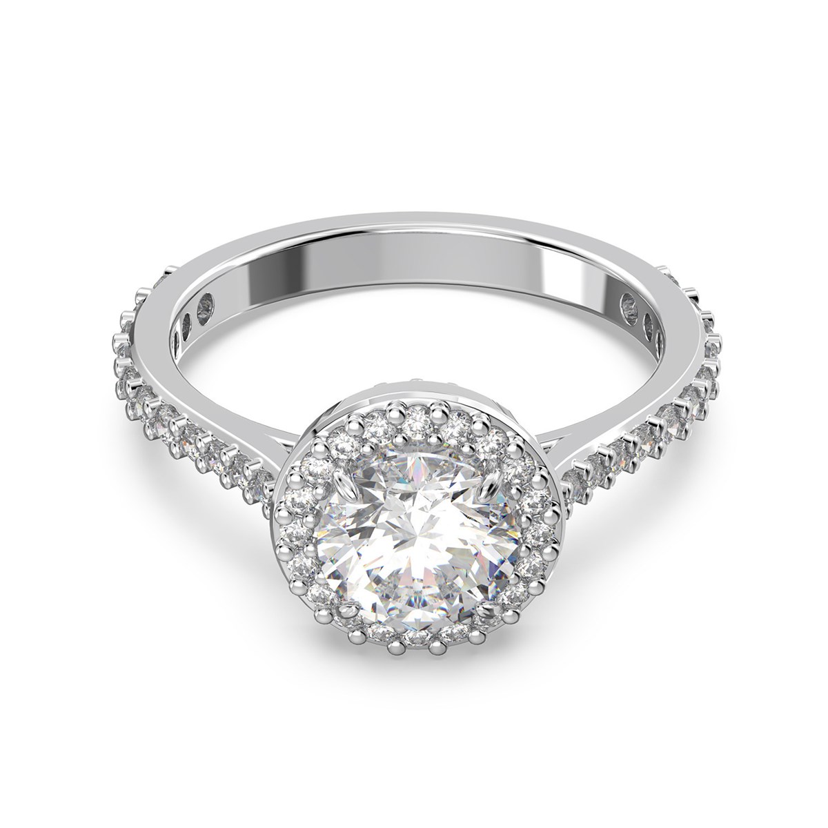 Bague cocktail Swarovski Constella métal argenté T50
