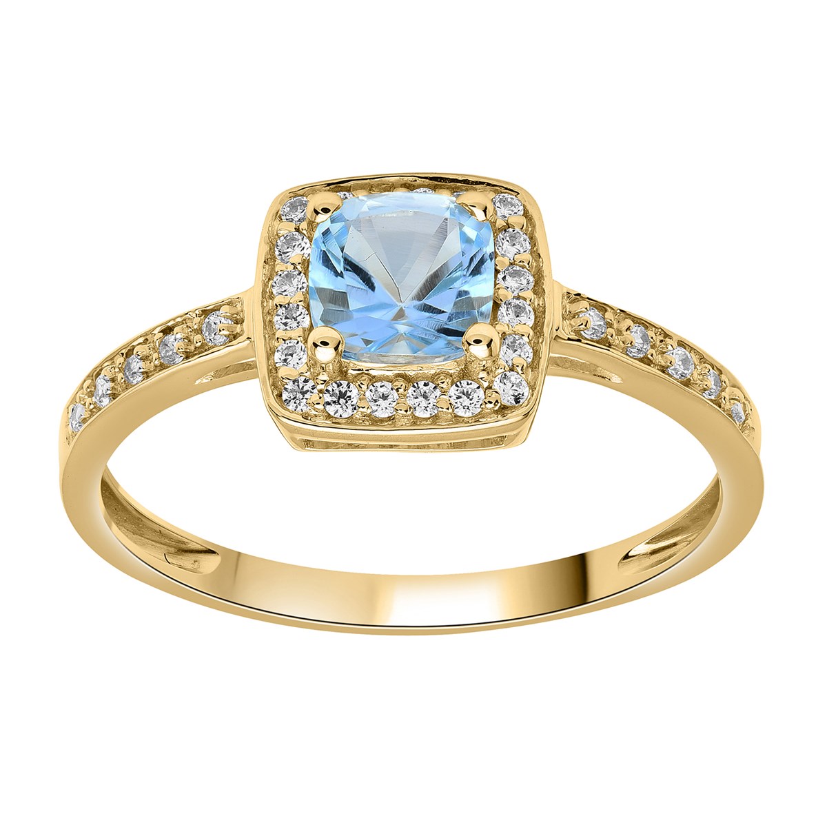 Bague Brillaxis topaze oxydes en or 9 carats - vue 2