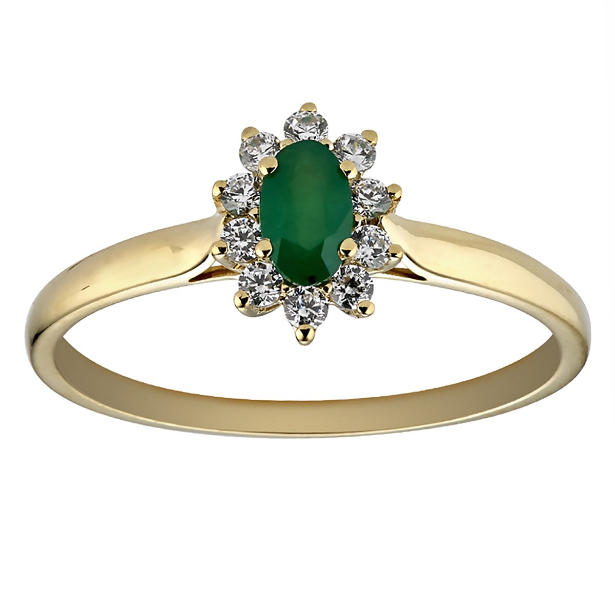 Bague Brillaxis marguerite or émeraude diamants - vue 2