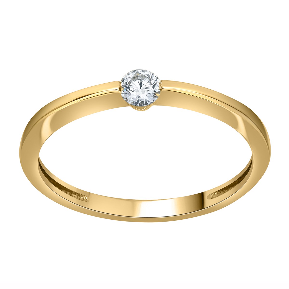 Solitaire Brillaxis moderne et fin diamant - vue 2