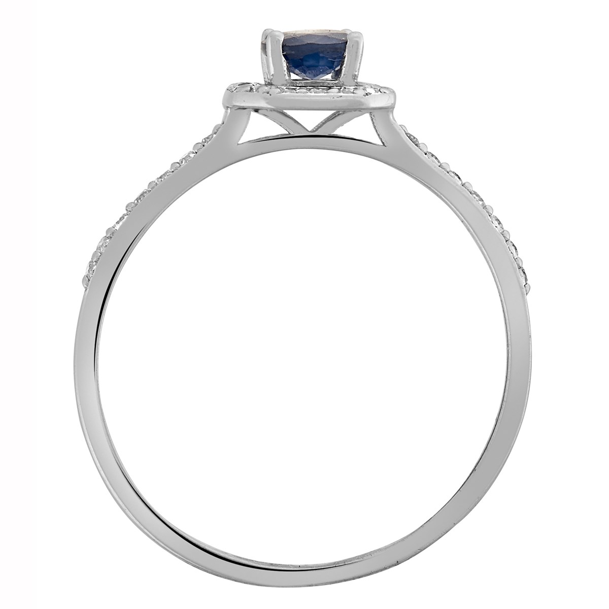 Bague Brillaxis saphir oxydes or blanc 9 carats - vue 4