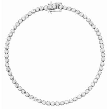 Bracelet diamants en or blanc 375