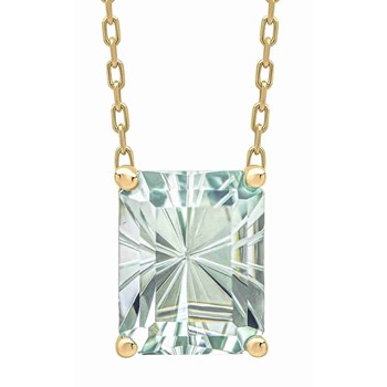 Green amethyst necklace in gold 375