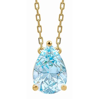 Blue topaz necklace in gold 375
