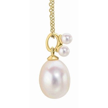 Pearl necklace in gold 375