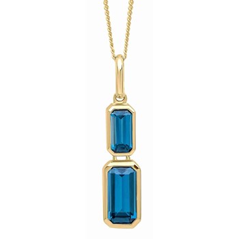 Blue topaz necklace in gold 375