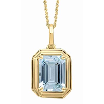 Aquamarine necklace in gold 375