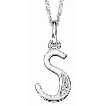 925 zilveren zirkonium letter S ketting