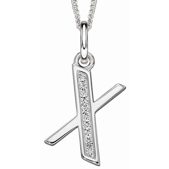 925 zilveren letter X zirkonia ketting