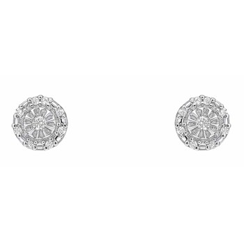 Diamond earring in white gold 375