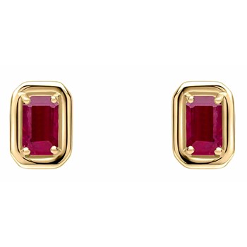 Ruby earring in gold 375