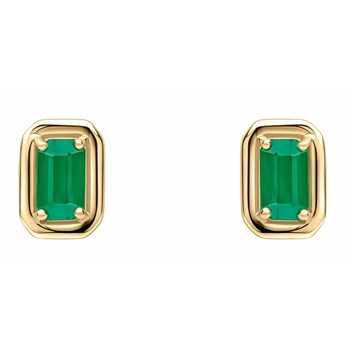Emerald earring in gold 375
