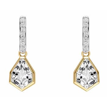 Diamond and white topaz earring in gold 375