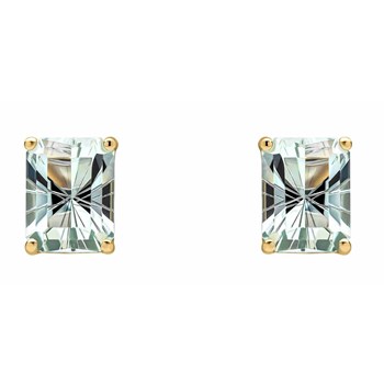 Green amethyst earring in gold 375