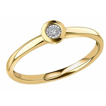 Diamond ring in gold 375