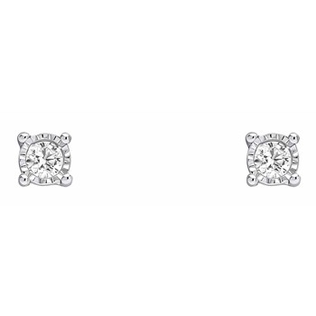 Diamond earring in white gold 375