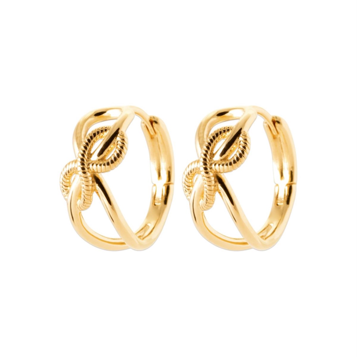 Boucles d'oreilles créole infini double Plaqué OR 750 3 microns