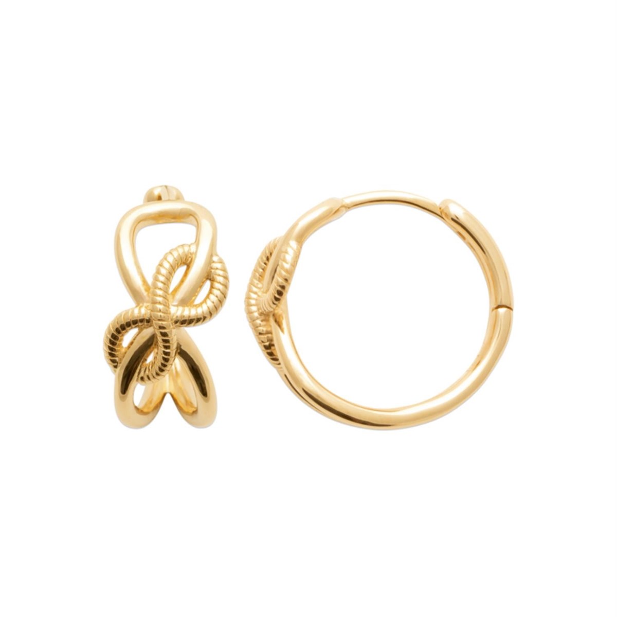 Boucles d'oreilles créole infini double Plaqué OR 750 3 microns - vue 2