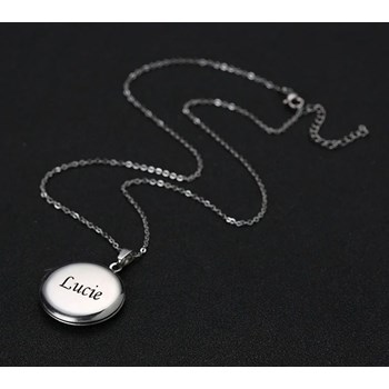 Necklace medallion photo steel personalized engraving