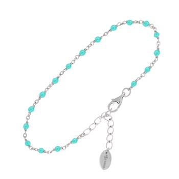 Bracelet En Argent Rhodié Pierres Amazonite