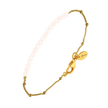 Bracelet Chaîne Argent Doré Avec Pierres Opale Rose