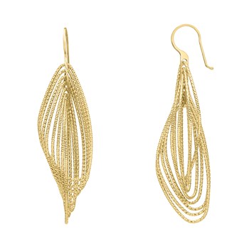 Gold Diamond Swirl Silver Earrings