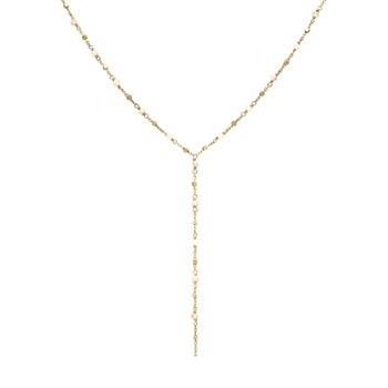 Collier Cravate Argent Doré Perles Naturelles Opale Rose