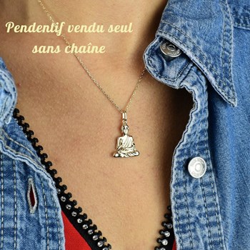 Pendant Buddha Symbol of peace and happiness Gold-plated 750 3 microns