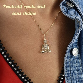 Pendant Buddha Symbol of peace and happiness Gold-plated 750 3 microns