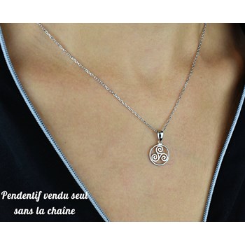 Pendentif triskel dans un cercle Argent 925 Rhodié