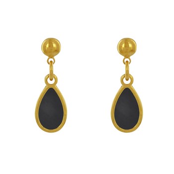 Boucles d'Oreilles Clous Métal Doré Petite Goutte Coloré Translucide
