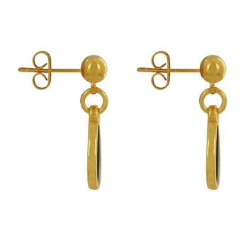 Boucles d'Oreilles Clous Métal Doré Petite Goutte Coloré Translucide