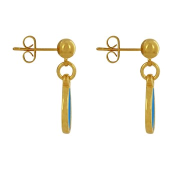Boucles d'Oreilles Clous Métal Doré Petite Goutte Coloré Translucide