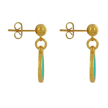 Boucles d'Oreilles Clous Métal Doré Petite Goutte Coloré Translucide